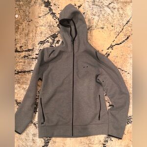 Oakley Gray Zip Up Hoodie with Black Trim
